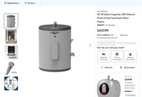 A626  GE 18 Gal Electric Water Heater, 120V