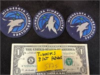 3 TIMBERWOLVES PATCHES