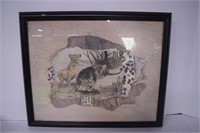 Framed And Signed Lion Print 22x18"