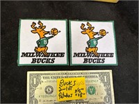 2 MILWAUKEE BUCKS PATCHES