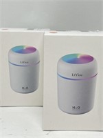 2 PCs Colorful Cool Mini Humidifier, USB Personal