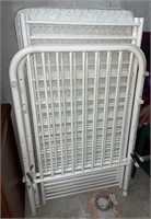 Vintage White Metal Crib with Mattress , on