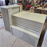 3- Metal Storage Cabinets 41"× 29"× 16"