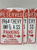 New Sealed 3 PCs 12 x 8 In Metal Signs, Chevy