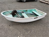8' Row Boat w/ Loading Dolly Oars