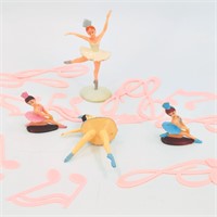 Vintage Ballerina and Music Note Cake toppers