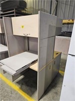 (2) CUBICLE DESKS WITH OVERHEAD STORAGE