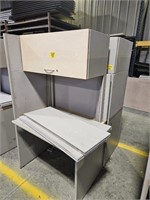 (2) CUBICLE DESKS WITH OVERHEAD STORAGE