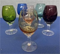 Vintage Hand Blown Cordial Glasses in Assorted