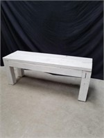 White wood bench 46 x 18 x 14