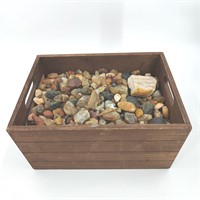 Box of Agates, Petrified Wood, and Rocks