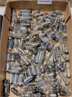 FLAT OF APPROX. 100 GLASS ELECTRONIC TUBES