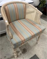 Upholstered stripped pattern accent chair