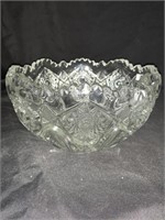 EARLY PRESSED GLASS BOWL - 8.5 X 5 “