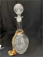 14 “ CRYSTAL DECANTER W/ GROUND STOPPER