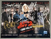 7x Cast Signed Sin City 2 Movie Poster