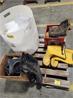 PVC PIPE CONNECTORS, Y'S, T'S AND RUBBER BOOTS
