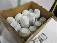 20 vintage, heavy white diner, coffee cups