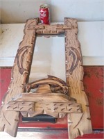 Miroir contour en bois