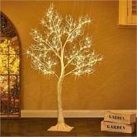 Fudios Lighted White Tree With 150 Led Fairy Light