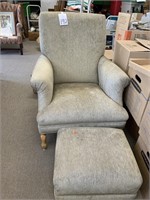 UPHOLSTERED CHAIR W/ OTTOMAN - 31 X 35 X 39 “
