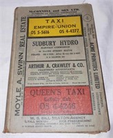 1962 Sudbury phone book.