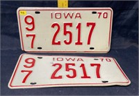 Iowa plate 1970