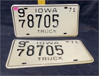Iowa plate 1971