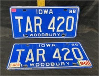 Iowa plates1986