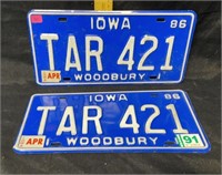 Iowa plates 1986