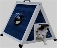 Weatherproof Cat House For Outdoor Cats, Small
