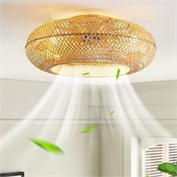 Boho Caged Ceiling Fan With Light Flush Mount 20"