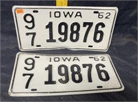 Iowa plates 1962