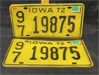 Iowa plates 1972