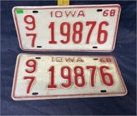 Iowa plates 1968