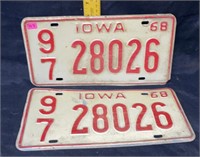 Iowa plates 1968