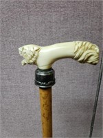 Lion Bone and Sterling Cane