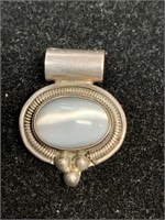 STERLING PENDANT W/ OPAQUE STONE - 1.25 “