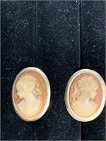 VINTAGE CLIP-ON CAMEO EARRINGS