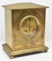 Ansonia Brass Over Iron Mantle Clock c 1885