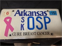 ARK CURE BREAST CANCER LICENSE PLATE