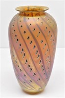Iridescent Art Glass Modern Vase