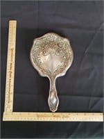 Sterling Silver Ornate Handheld Vanity Mirror