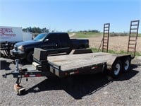FLAT BED TRAILER WITH OWNERSHIP - HAS HEAVY DUTY