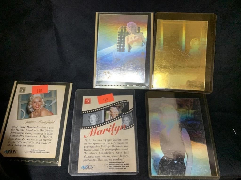 5 MARILYN MONROE HOLOGRAM TRADING CARDS