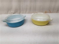 Pair Pyrex Covered Dishes