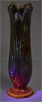 Indiana Red Carnival Glass Swung Vase Heirloom
