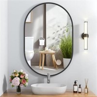 Faxamol 24x36 Oval Bathroom Mirror  Black