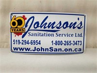 Johnson's Sanitation Parkhill Ont Metal Sign