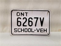 Rare School Vehicle Bus Ontario License Plate